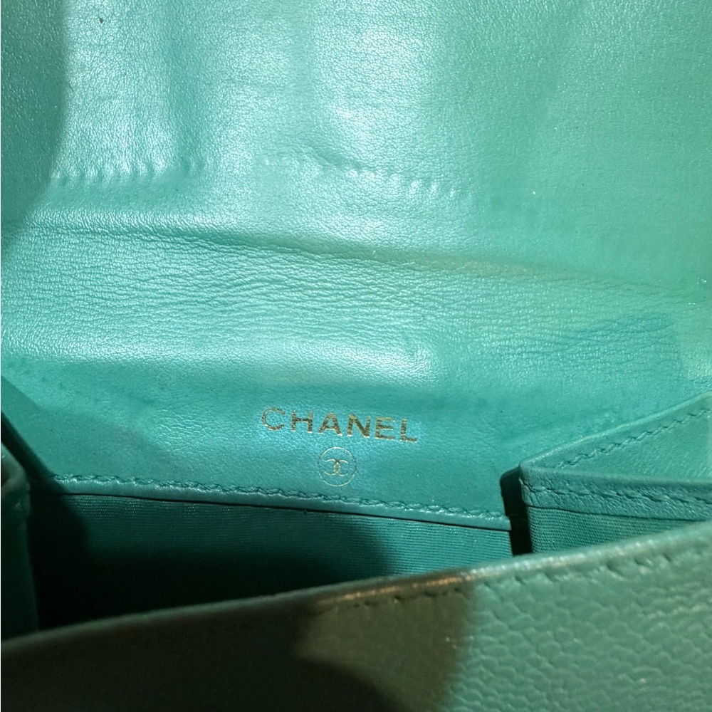 CHANEL Caviar CC Flap Wallet Teal Green - Picture 4 of 10